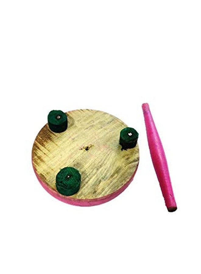 ARMAN SPOONS Royals Kids Baby Miniature Handmade Wooden Chakla Belan Set (Colorful) with Rolling Pin and Board for Kids - Image 4